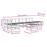 7 Piece Garden Lounge Set Solid Wood Douglas