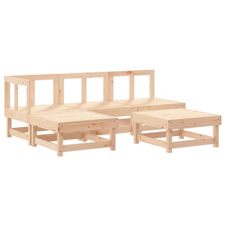 5 Piece Garden Lounge Set Solid Wood Pine