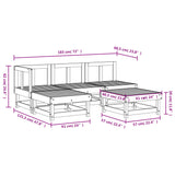 5 Piece Garden Lounge Set Solid Wood Pine