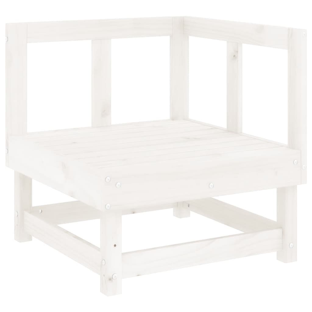 10 Piece Garden Lounge Set White Solid Wood Pine