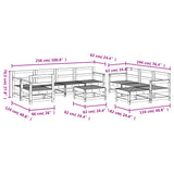 10 Piece Garden Lounge Set White Solid Wood Pine