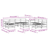 10 Piece Garden Lounge Set Grey Solid Wood Pine