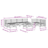 8 Piece Garden Lounge Set Grey Solid Wood Pine