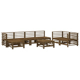 8 Piece Garden Lounge Set Honey Brown Solid Wood Pine