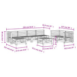 8 Piece Garden Lounge Set Solid Wood Douglas