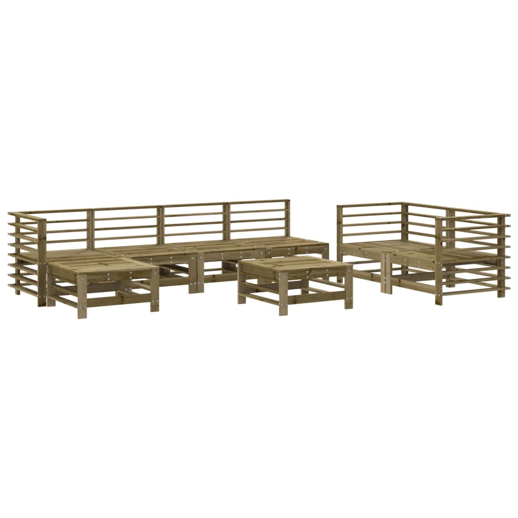 8 Piece Garden Lounge Set Impregnated Wood Pine