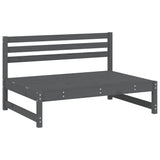 2 Piece Garden Lounge Set Grey Solid Wood Pine