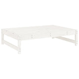 5 Piece Garden Lounge Set White Solid Wood Pine