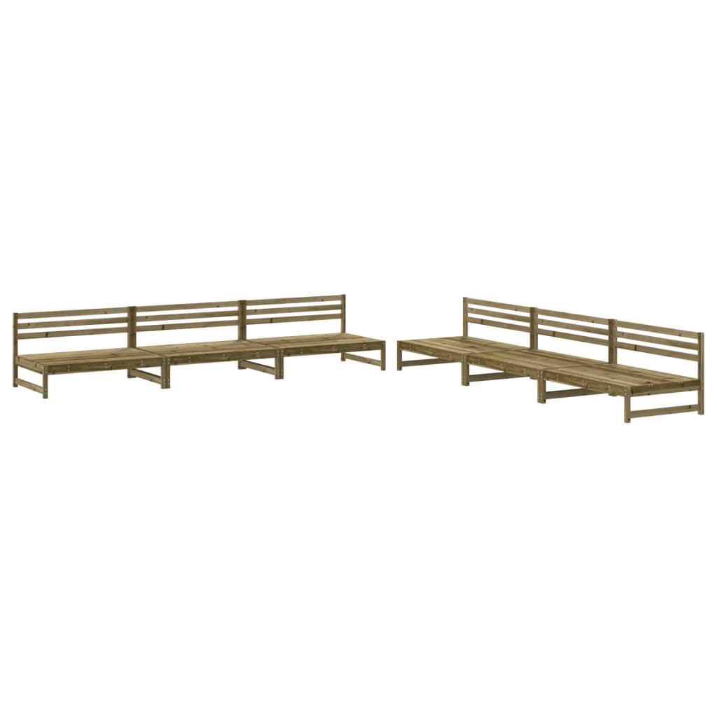 6 Piece Garden Lounge Set Impregnated Wood Pine