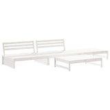 4 Piece Garden Lounge Set White Solid Wood Pine
