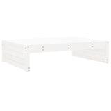 4 Piece Garden Lounge Set White Solid Wood Pine