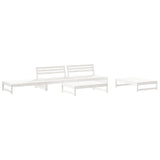 6 Piece Garden Lounge Set White Solid Wood Pine