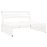 6 Piece Garden Lounge Set White Solid Wood Pine