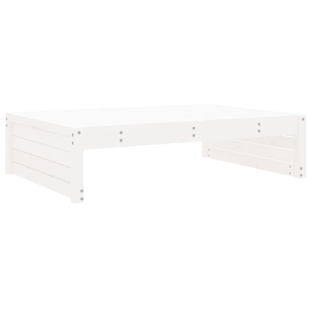 6 Piece Garden Lounge Set White Solid Wood Pine