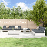6 Piece Garden Lounge Set White Solid Wood Pine