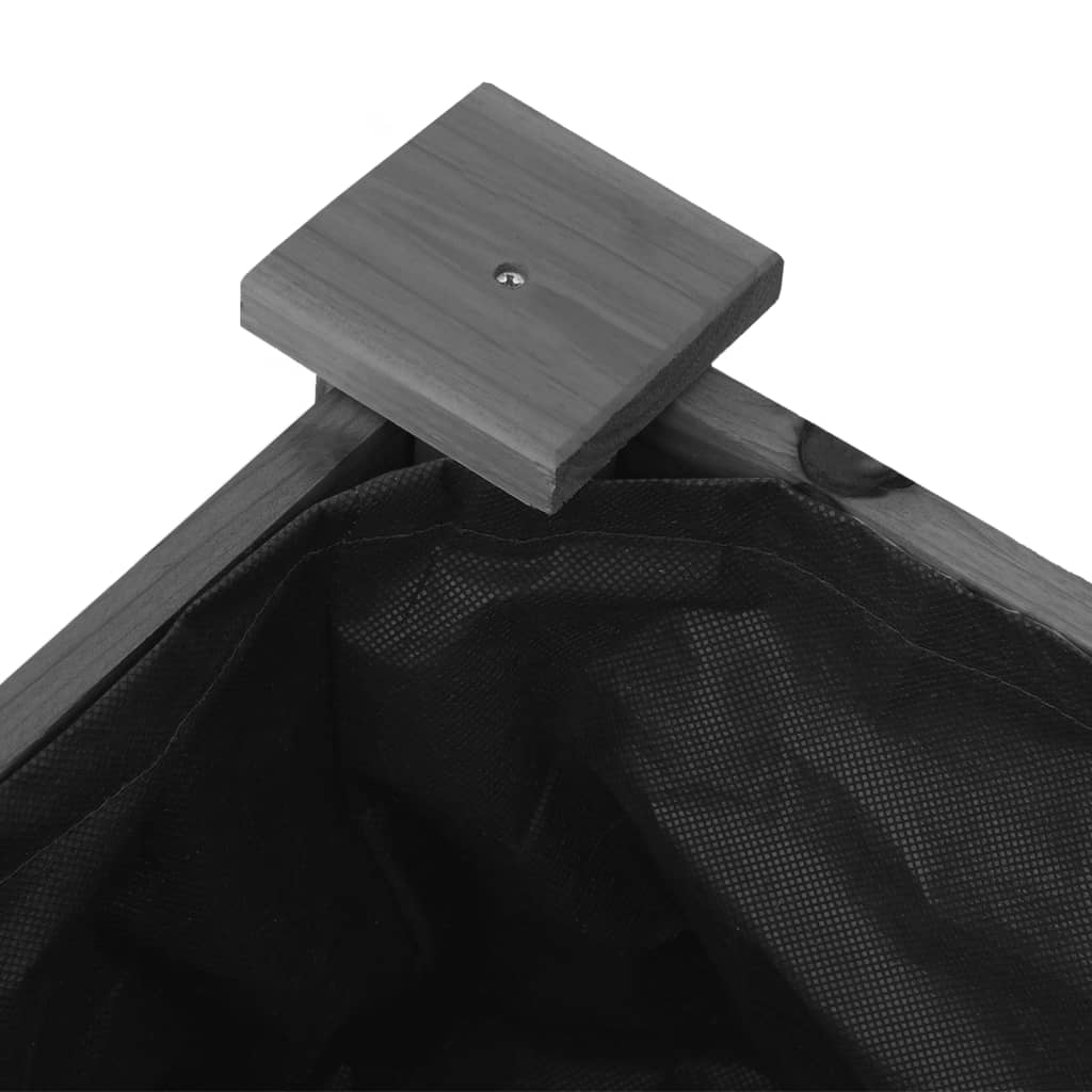 Wheeled Planter with Liner Grey 71x37x80 cm Solid Wood Fir