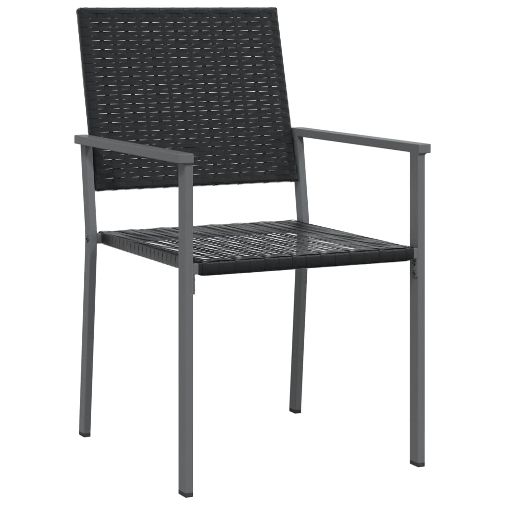 vidaXL Garden Chairs 4 pcs Black 54x62.5x89 cm Poly Rattan