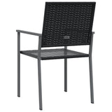 vidaXL Garden Chairs 4 pcs Black 54x62.5x89 cm Poly Rattan