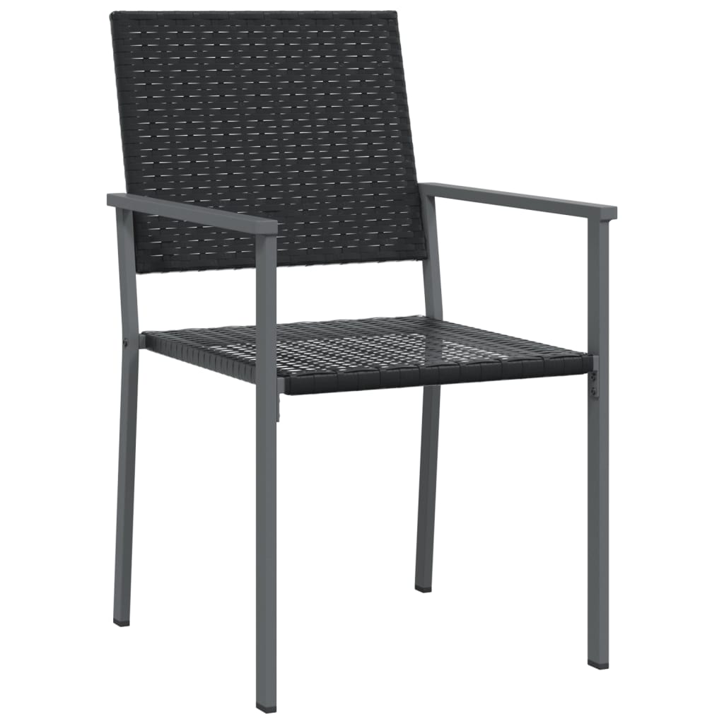 vidaXL Garden Chairs 6 pcs Black 54x62.5x89 cm Poly Rattan