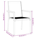 Garden Chairs 4 pcs Black 55x61.5x90 cm Textilene and Steel