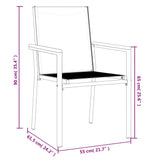 Garden Chairs 6 pcs Black 55x61.5x90 cm Textilene and Steel