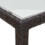 5 Piece Garden Dining Set with Cushions Brown Poly Rattan