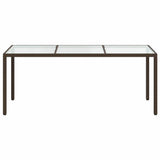 9 Piece Garden Dining Set with Cushions Brown Poly Rattan