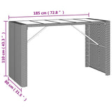 9 Piece Garden Bar Set Grey Poly Rattan& Solid Wood Acacia