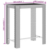 5 Piece Garden Bar Set Grey Poly Rattan&Solid Wood Acacia