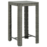 3 Piece Garden Bar Set Grey Poly Rattan&Solid Wood Acacia