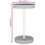 3 Piece Garden Bar Set Grey Poly Rattan&Solid Wood Acacia