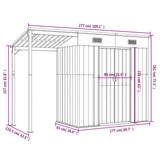 Garden Shed with Extended Roof Green 277x110.5x181 cm Steel