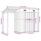 Garden Shed with Extended Roof Light Brown 277x110.5x181cm Steel