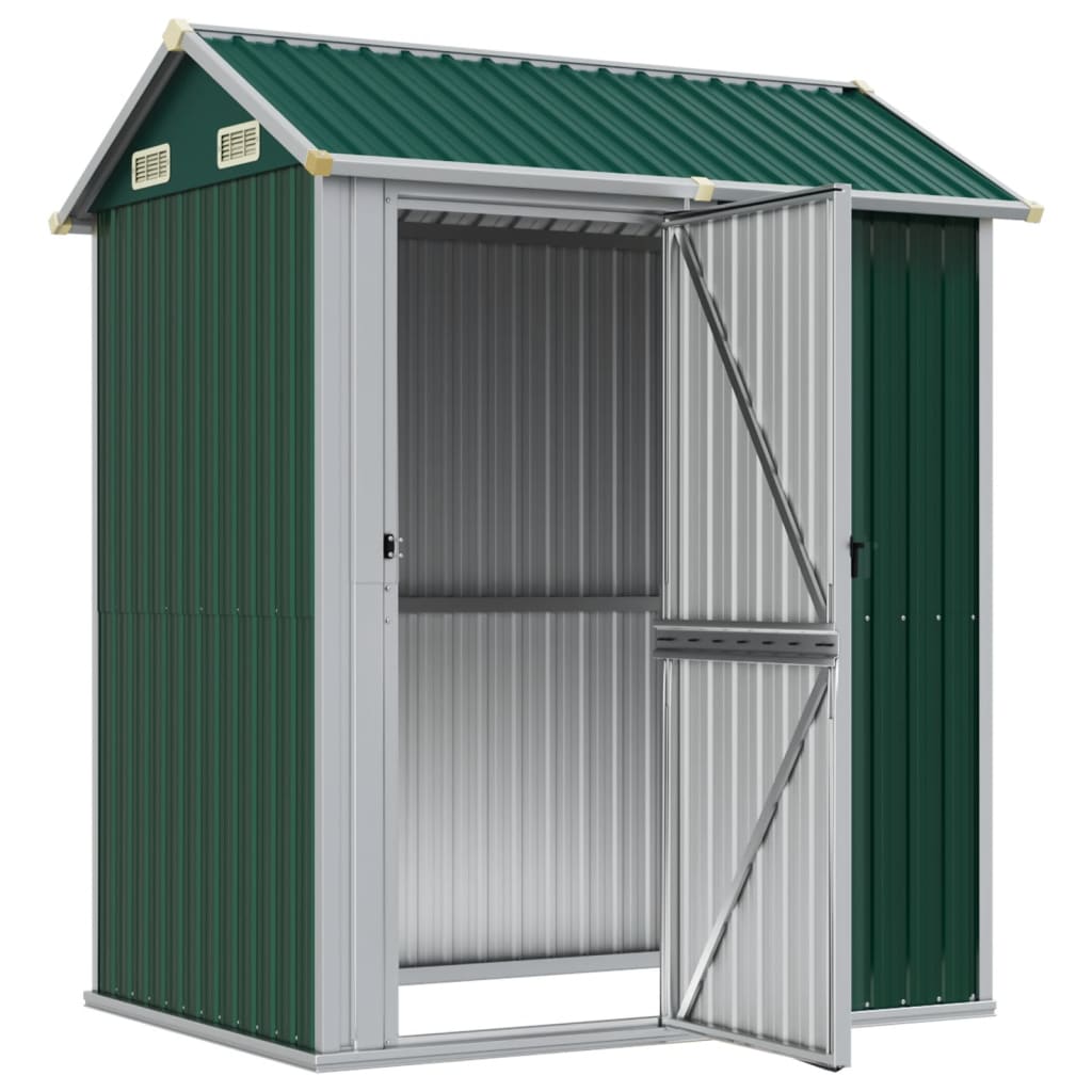 Garden Shed Green 192x152.5x237 cm Galvanised Steel