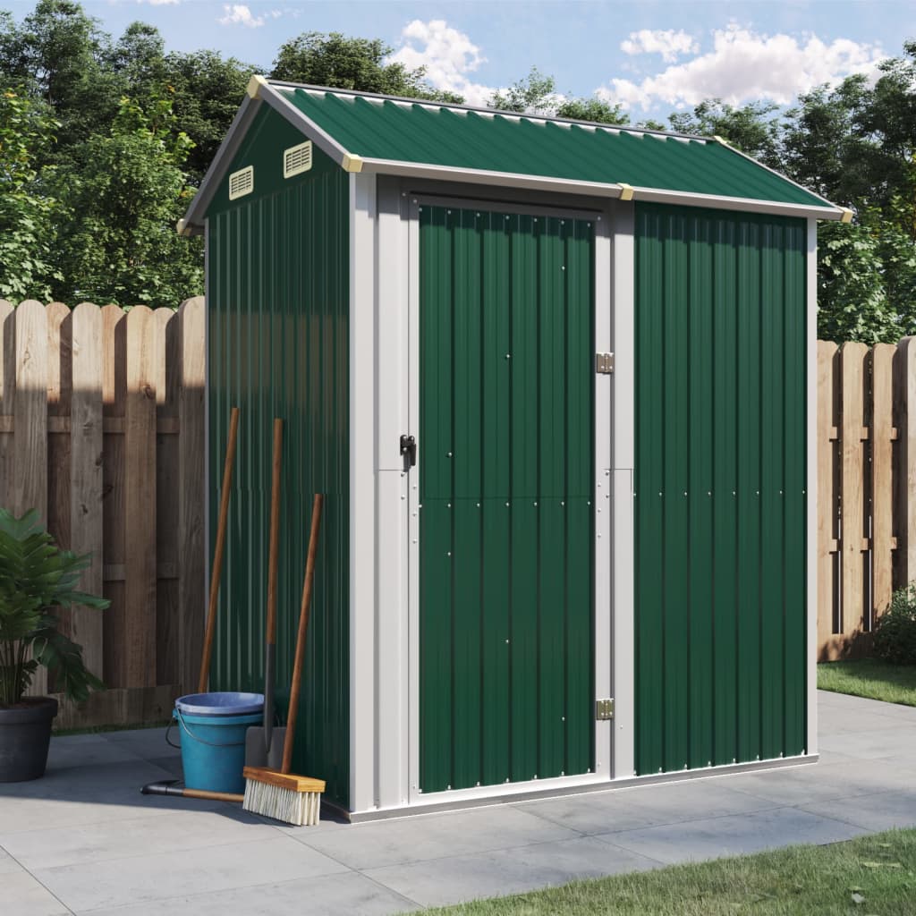 Garden Shed Green 192x152.5x237 cm Galvanised Steel