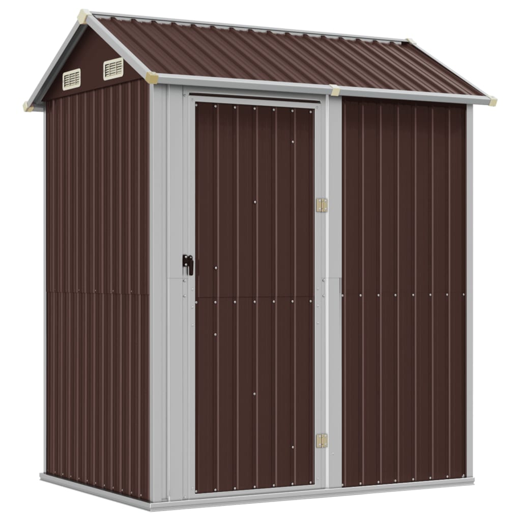 Garden Shed Brown 192x152.5x237 cm Galvanised Steel