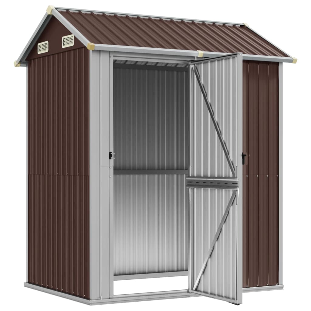 Garden Shed Brown 192x152.5x237 cm Galvanised Steel