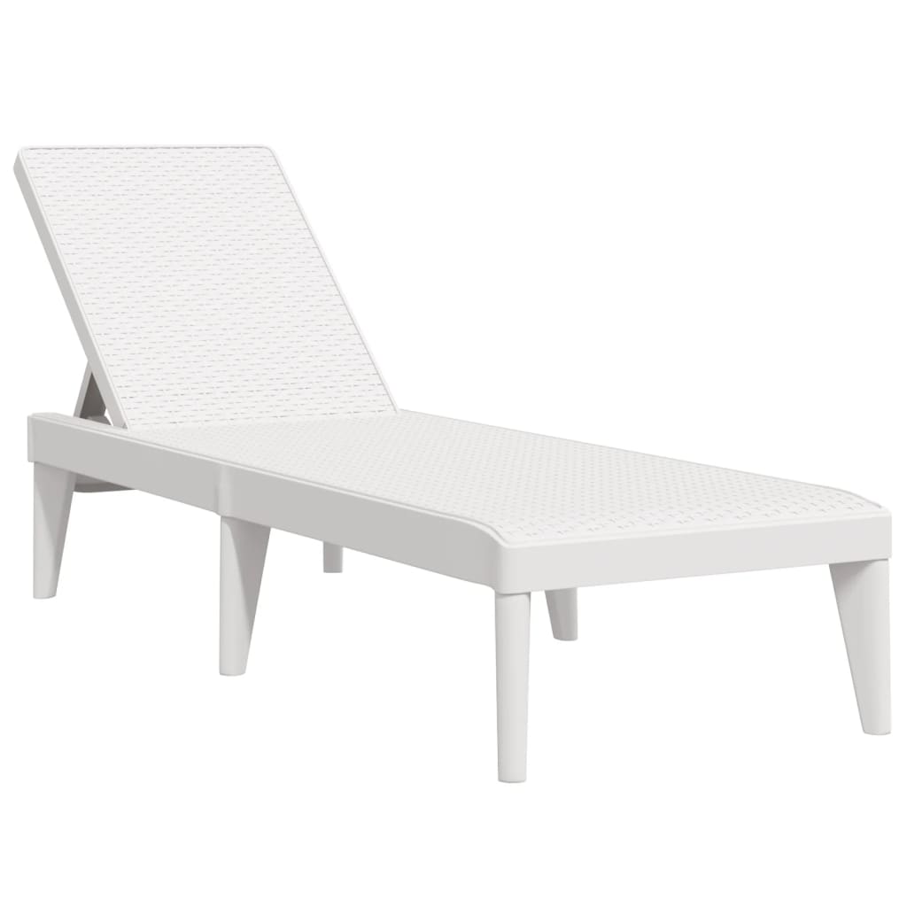 Sun Lounger White 186x60x29 cm PP