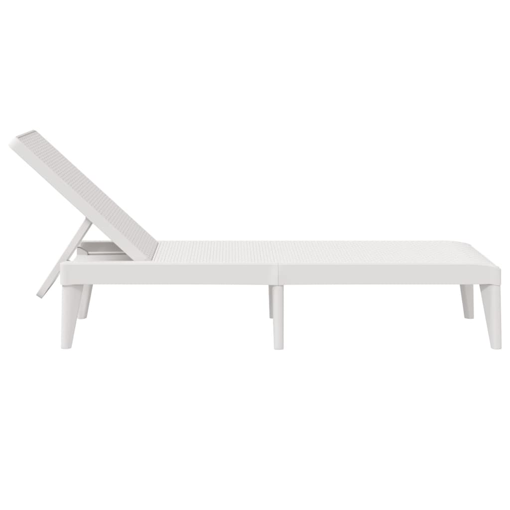 Sun Lounger White 186x60x29 cm PP