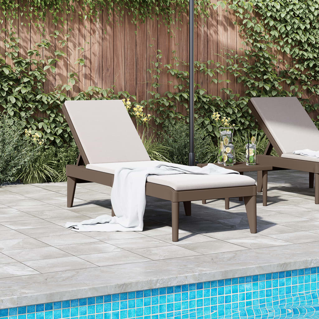 Sun Lounger Brown 186x60x29 cm PP