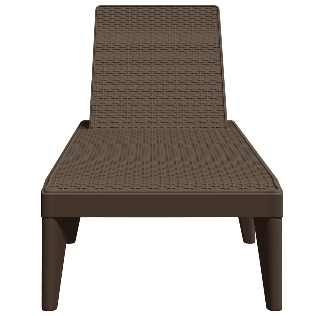 Sun Lounger Brown 186x60x29 cm PP