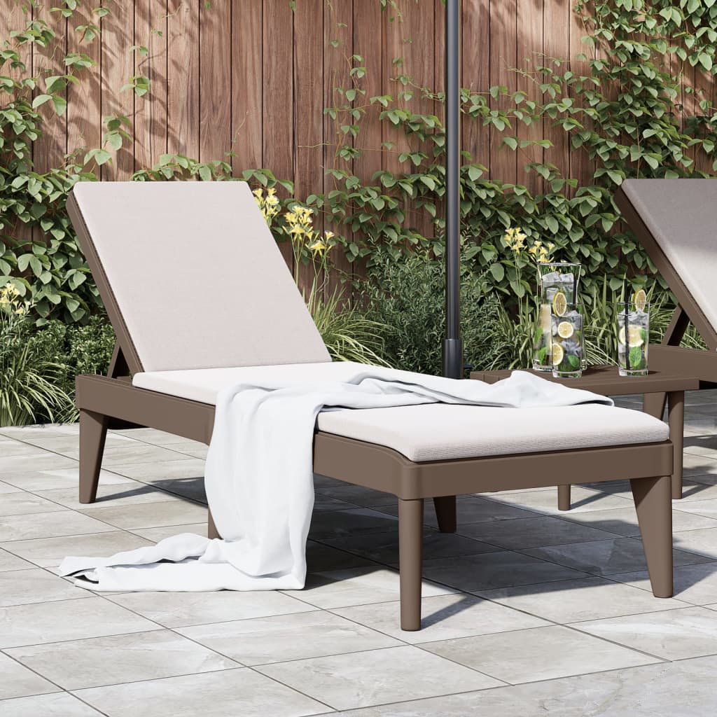 Sun Lounger Brown 186x60x29 cm PP