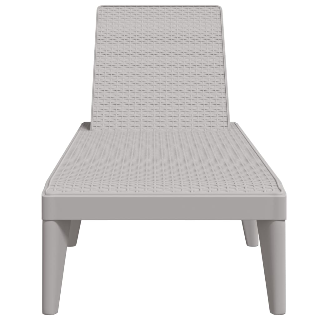 Sun Lounger Grey 186x60x29 cm PP