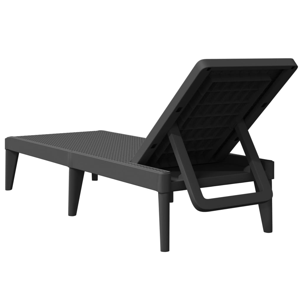 Sun Lounger Anthracite 186x60x29 cm PP