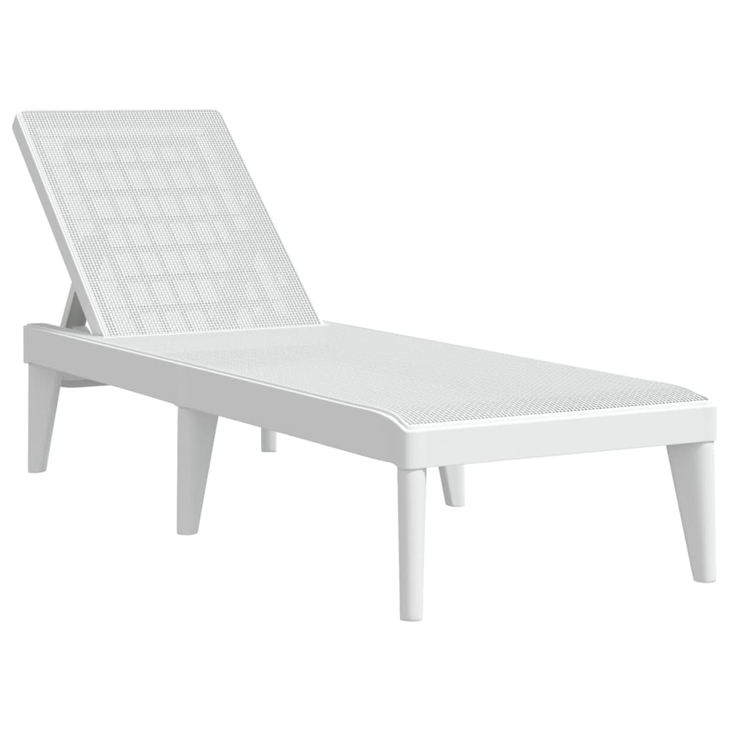 Sun Lounger White 186x60x29 cm PP