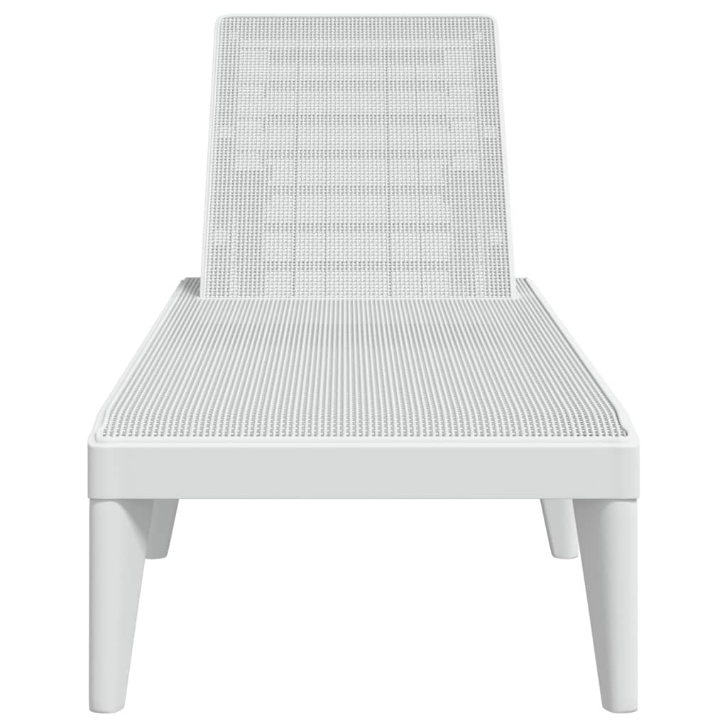 Sun Lounger White 186x60x29 cm PP