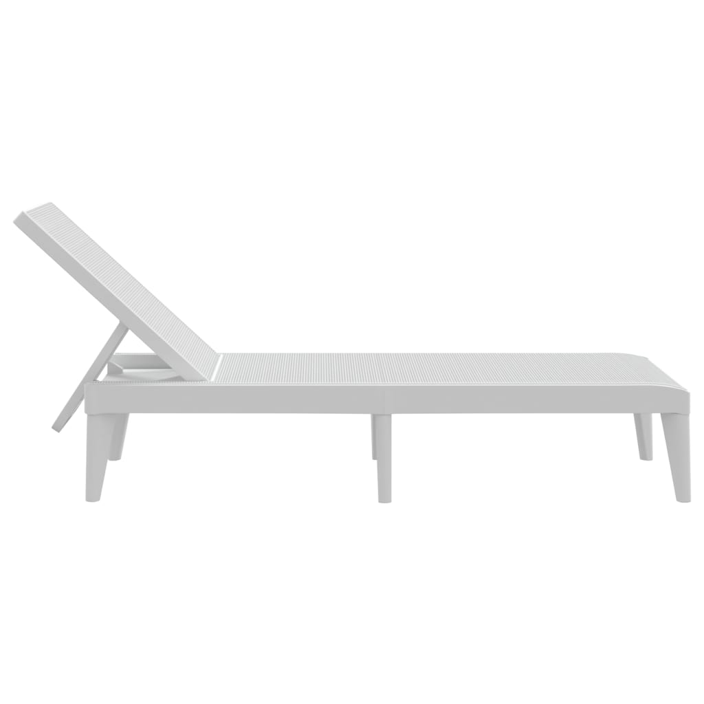 Sun Lounger White 186x60x29 cm PP