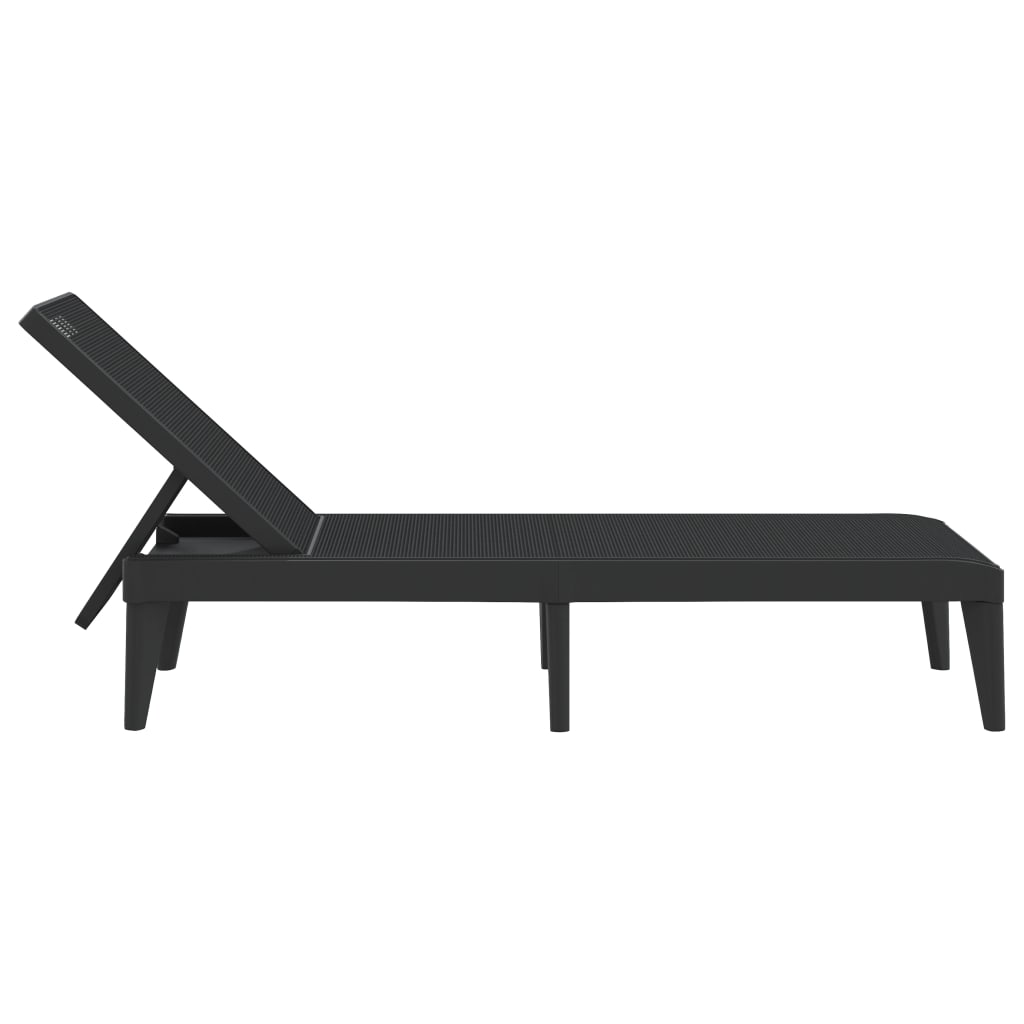 Sun Lounger Anthracite 186x60x29 cm PP