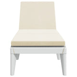 Sun Lounger with Cushion White 186x60x29 cm PP