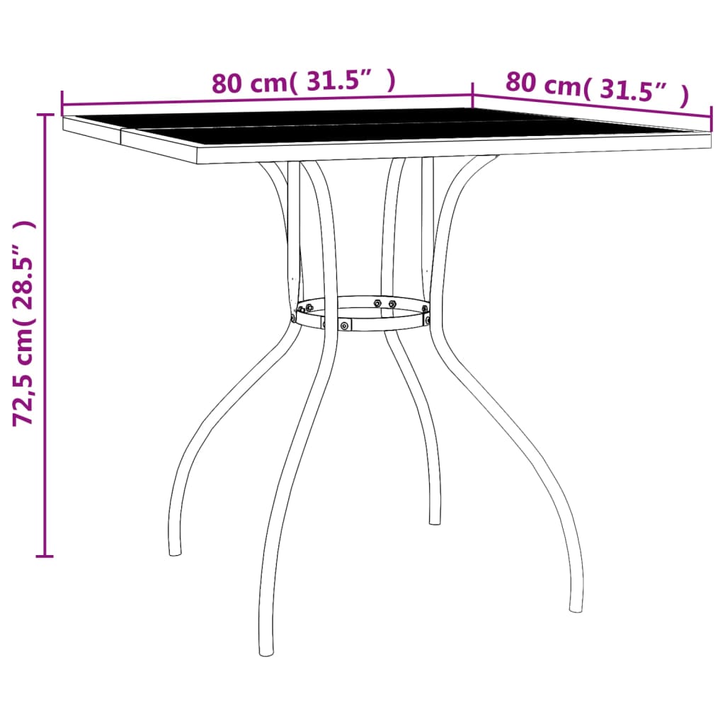 5 Piece Garden Dining Set Anthracite Steel